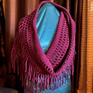 Blue Pacific cashmere & lambswool infinity scarf - Wine Red